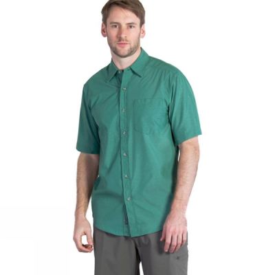 Camisa ExOfficio Corsico Manga Corta Hombre Verde - Chile RJN103245